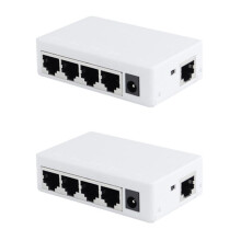 2X Extensor POE de 4 Portas 100 Mbps 1 Entrada 4 Saídas 250 Metros Repetidor de de Rede IEEE802.3af/At para Câmera IP NVR de PoE