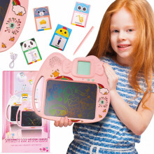 Tegnetablet znikopis Kortlæser til engelskindlæring 2 i 1 112 dobbeltsidede kort pink Sun Baby