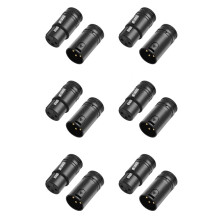 12X Male & Female Compact XLR Microphone Solder Adapter Adjustable 90 3Pin XLR Solder Connector 3 PIN XLR Ends