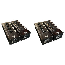 2 Paar 4-Kanaals 3-Pins XLR-Audio en DMX Via Netwerkkabelverlenger, DMX512 Netwerksignaalverlenger 1 Mannelijk+1 Vrouwelijk