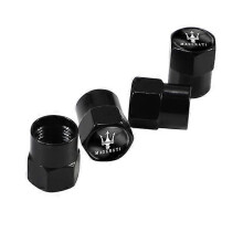 (B Black) 4Pcs Car Tyre Air Stems Caps Metal Dust Proof Covers For Maserati Ghibli MC20 GranTurismo GranCabrio Quattroporte Levante Coupe MAISI