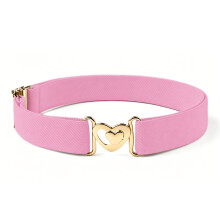 (pink color) 1 cinturón elástico, cinturón ajustable, cintura cómoda elástica Flexible, cinturón en forma de corazón para niños,