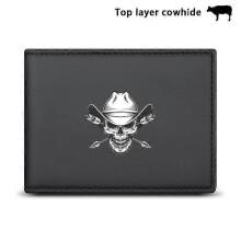 (Skull) For Ducati Monster 937 821 1PC Top Layer Cowhide Driver's License Sleeve Card Holder For Monster Ducati Motorcycle Accessories