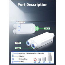 4X Ripetitore POE Impermeabile un 2 Porte IP66 10/100Mbps 1 un 2 Extender PoE con IEEE802.3Af/At 48V per Esterni per Telecamera POE