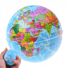 Anti-stress kugle globe blød 4 cm - stressreduktion for børn og voksne