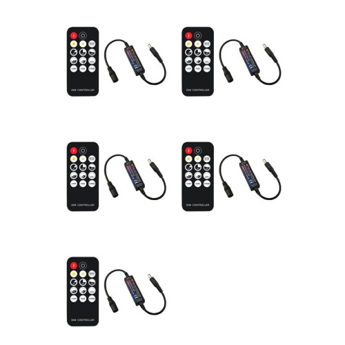 5X RF Remote Controller LED Dimmer DC5V-24V Brightness Adjustment 14-Key Dimmable Connector  for LED Strip Light