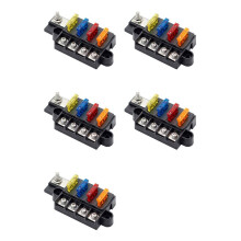 5X Blade Fuse Box for Automotive Boat Marine 4 Way 12-32V 4 Circuit Fuse Block with Cover