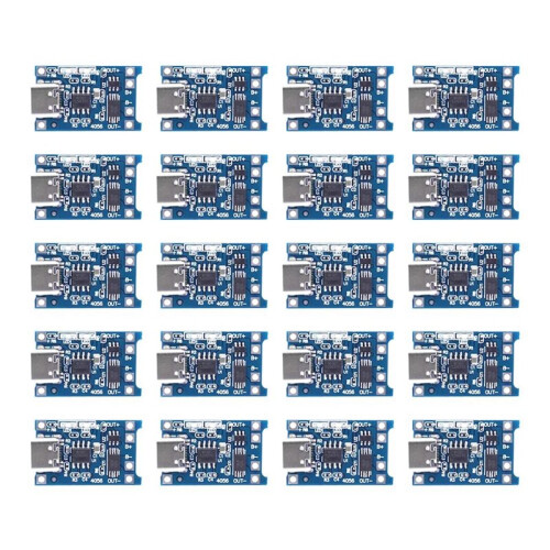 Type-C 18650 Lithium Battery Charger Module 5V 1A Charging Board with Dual Protection Functions for DIY Projects 40Pcs 1