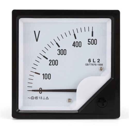 3X 6L2 Voltmeter AC 500V Pointer Typ Spänningsmätare Mekanisk Header 1