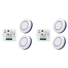 4x Interruptor de Luz Sem Fio RF 433 MHz 220 V 10 A Relé Receptor Botão Redondo Painel de Parede Interruptor Controle Remoto Lâmpada LED