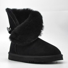 (35, Black) /Retail High Quality Women's Australia Classic Snow Boots Real Leather Natural Fur Winter Boots Womens Warm Shoes