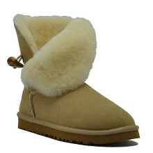 (35, Sand) /Retail High Quality Women's Australia Classic Snow Boots Real Leather Natural Fur Winter Boots Womens Warm Shoes