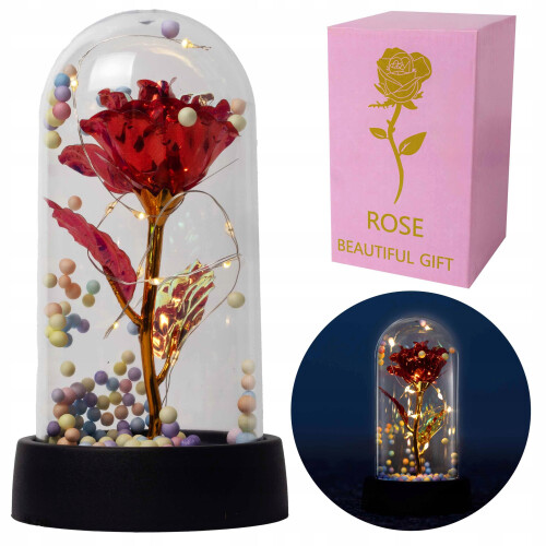 Evig rose i LED-glas