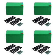4X Caja de Almacenamiento de Batería de Litio de 12V, Caja de Paquetes DIY de Batería 18650, Soporte de Carcasa de Batería ABS 3S40A
