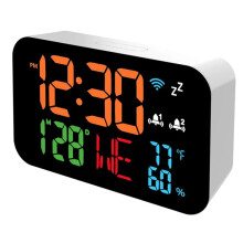 2X Tuya WiFi-Klokkalender Intelligente Thermometer-Hygrometer met Digitale LED-Display Ondersteuning WIFI Automatische Kalibratie