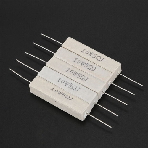 100pcs Wirewound Ceramic Cement Resistor 5 Ohm 10W Watt 5% 2
