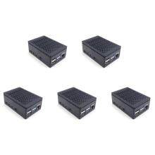 5X para Raspberry Pi 4 Case Shell Box InstaláVel Cool Fan Gabinete Dissipador de Calor de AlumíNio para Raspberry Pi 4B