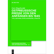 Ostpreußische Presse Von Den Anfängen Bis 1945
