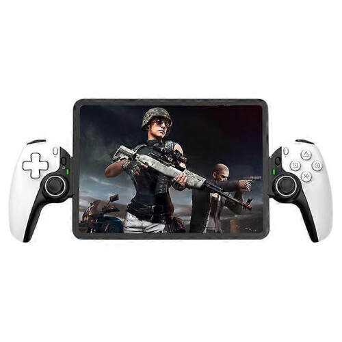 (White) D9 Wireless Mobile Gaming Controller with Turbo Bluetooth-Compatible 5.2 Dual Vibration 6-axis Gyro for Switch/PS3/PS4/PC/Tablet