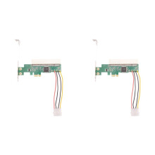 2X PCIE to PCI Adapter PCI Express X1 to PCI Expansion Card Riser Board ASM1083 Chipset with 4-Pin Power Connector