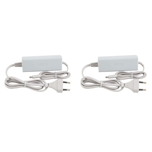 2X Replacement AC Power Supply Adapter Gamepad Controll Power Charger for  WiiU Game Console EU Plug
