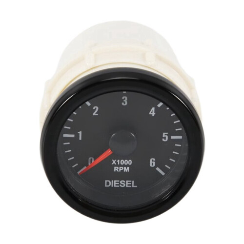 2X Tacômetro Elétrico de 2 Polegadas, 52 mm, 0-6000 RPM, com Luz de Fundo, para Motor  de 1 A 20 Cilindros 2