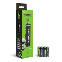 4 stk. kraftfulde alkaliske batterier sæt, økonomifilm Videx AA LR6 1,5V 2600 mAh