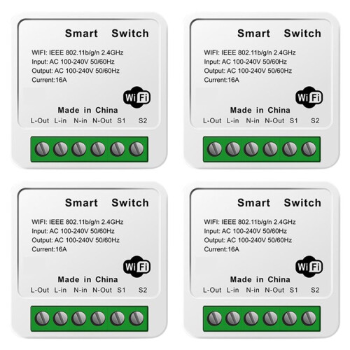 4X Tuya 16A  Wifi  DIY 1-Way Remote Control Timer Relay Automation for  Life Work