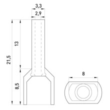 E.NEXT s4037008 DOBBELT isoleret kabelmuffe 2x2,5mm2 13mm GRÅ (100 stk.)