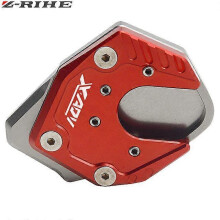(gray and red) For Honda X-ADV X ADV XADV ampliar 2017 2018 Motorcycle Kickstand Extension Side Stand Plate Pad Enlarger XADV