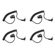4X Coiled 1M D-Tap 2Pin Male to 5.5 X 2.1Mm Adapter Cable Extension Elastic for Anton V-Mount Battery Dslr