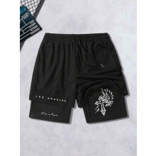 (Style G,S)Casual Shorts For Men Summer Polyester Stretchable Breathable Lounge Wear