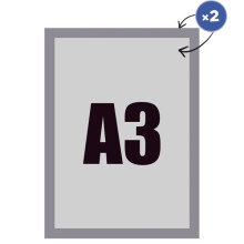 Magnetisk bagsideramme A3 - Sølv
