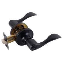 Traditional Wave Style Reversible Door Lever , Matte Black Interior Door Handle for Bedroom, Bathroom, Closet