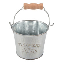 Country retro old metal flower bucket flower home desktop decoration metal iron bucket small flower pot