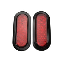 2Pcs 6 Pulgadas Oval Rojo 22 LED Luz Trasera de CamióN Transparente Luz de Marcha AtráS para Luz de Advertencia de Remolque de CamióN
