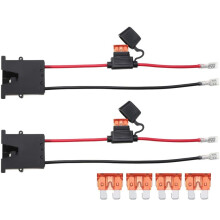 2st Utbytes 12 Volts Nätadapter Ledningsnät med 6st Säkring, 12V Batterikabel för Åkande på Leksaker