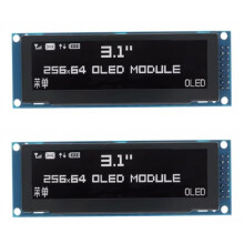 2Stück 3,12 Zoll OLED-Display 256x64 SSD1322 Treiber Grafik-LCD-Modul Parallel/SPI Lötstift für /C51 Weiß