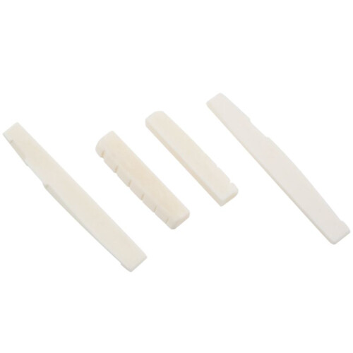12 Set di 24 Pezzi 6 Corde per Chitarra Acustica Bone Bridge Sella E Dado Realizzato in Real Bone 2