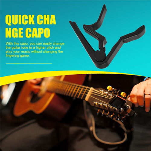 One Hand Quick Change Capo for Guitar - Black 2