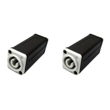 2X LED PowerCon AC Coupler Adapter Extender Connector High Quality Speakon Panel Mount Straight Adapter White to White