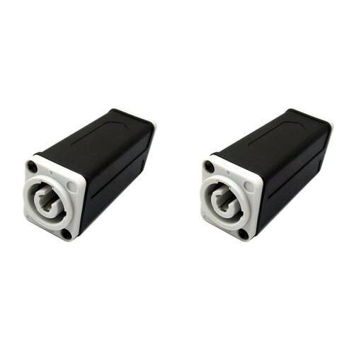 2X LED PowerCon AC Coupler Adapter Extender Connector High Quality Speakon Panel Mount Straight Adapter White to White