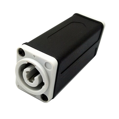 2X LED PowerCon AC Coupler Adapter Extender Connector High Quality Speakon Panel Mount Straight Adapter White to White 1