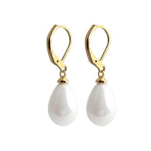 (white) 1pair Fashion Earrings Women Earrings Natural Shell Pearl Dangle Earrings Elegant Party Or Wedding Multi-color Optional