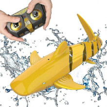 (Gold) Remote Control Shark Toy RC Shark Toy , Rechargeable 2.4g Remote Boat Pool Games, For 5+ Year Old Boys And Girls Multi-color Optional