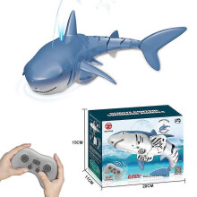 (Blue) Remote Control Shark Toy RC Shark Toy , Rechargeable 2.4g Remote Boat Pool Games, For 5+ Year Old Boys And Girls Multi-color Optional