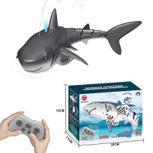 (Black) Remote Control Shark Toy RC Shark Toy , Rechargeable 2.4g Remote Boat Pool Games, For 5+ Year Old Boys And Girls Multi-color Optional