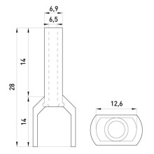 E.NEXT s4037011 DOBBELT isoleret kabelmuffe 2x10mm² 14mm BRUN (100 stk.)