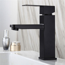Bathroom Sink Faucet, Hot and Cold Water Basin Faucet, Matte Black