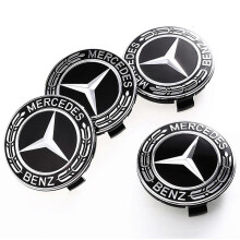 (black) 4pcs Benz Wheel Cover Label Wheel Center Caps Personalized Center Hub Cover For Mercedes-benz Multi-color Optional